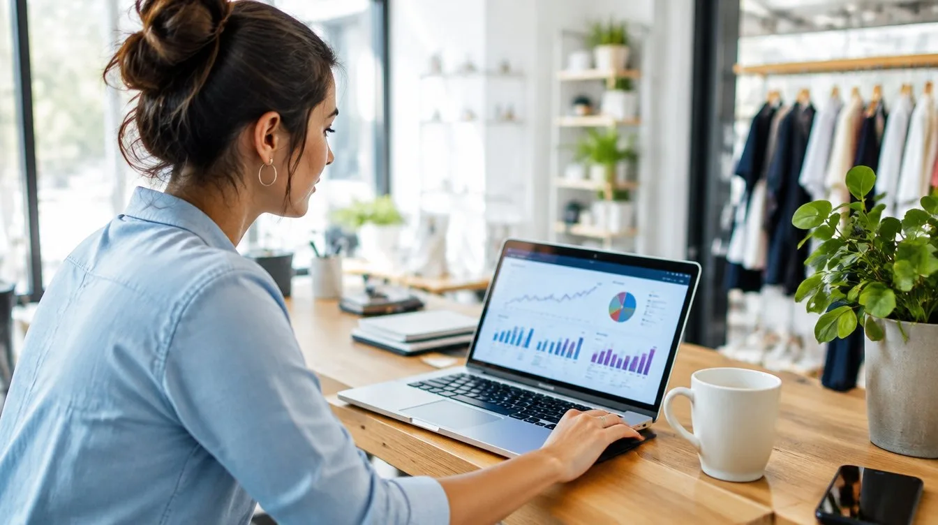 Reviewing an online marketing dashboard